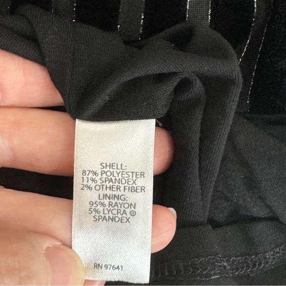 J. Jill Wearever Collection Dress Women's Large Velvet Sleeveless Striped Black - Picture 13 of 14